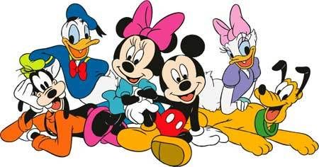 Walt Disney Gang MICKEY MINNIE DONALD PLUTO GOOFY Window Cling Sticker