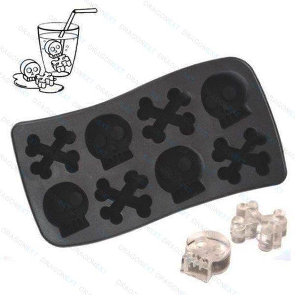 Skull Bone Ice Cube Tray Mold Maker Sculpture Kids