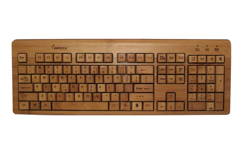 Impecca KBB500 Custom Carved Designer Bamboo Keyboard