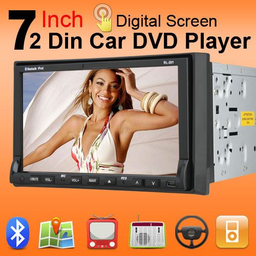 Double 2 Din In Deck Car DVD Player Digital Touch Screen TV CD Radio