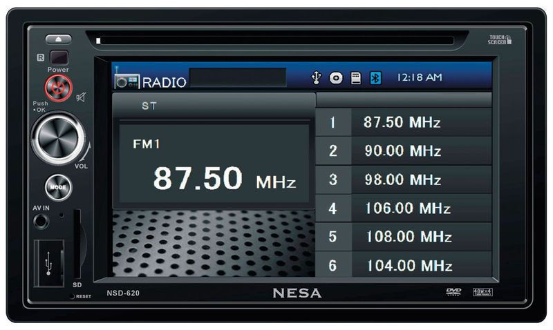 NESA in Dash Double DIN Touch Screen in Dash DVD TV Stereo NSD 620T