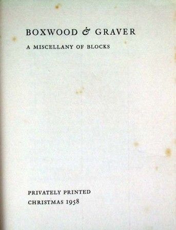 Boxwood Graver Miscellany Blocks Wood Veneered Boards 1958 Ed