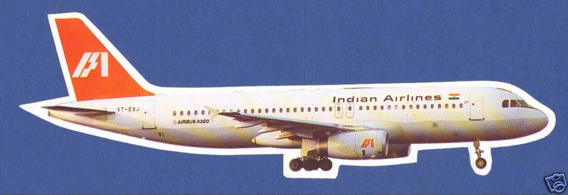 IA Indian Airlines Logo Label Sticker Airbus A320