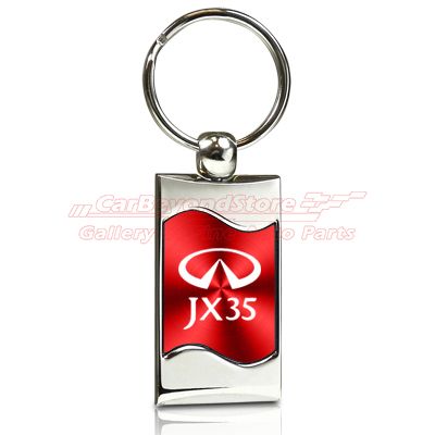 Infiniti JX35 Red Spun Brushed Metal Key Chain Key Ring Licensed Free