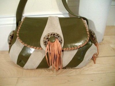 INGE SPORT INGE CHRISTOPHER LEATHER SUEDE HOBO SADDLE BAG SHOULDER BAG