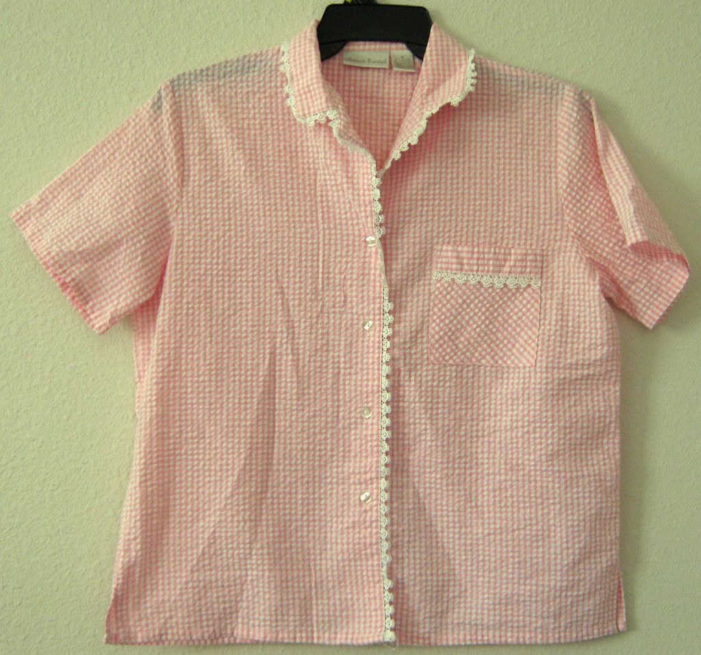 Intimate Essentials Vtg Sleepwear Pajama Top Shirt M