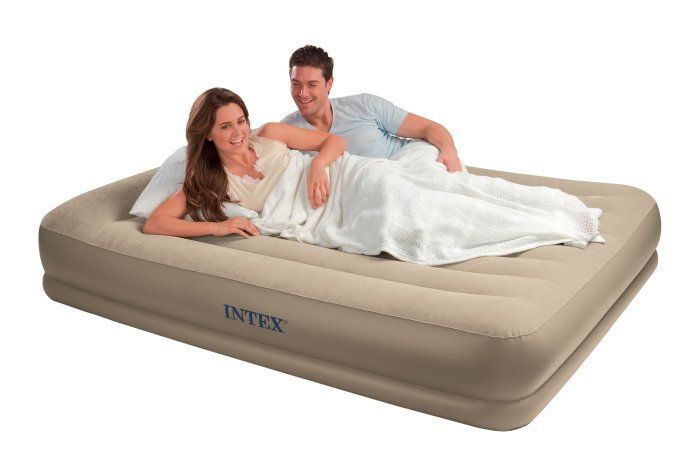 Intex Midrise Queen Airbed Air Mattress Bed with Pump 67747E