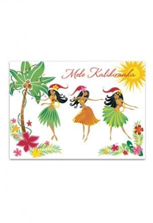 Hawaiian Made in Hawaii Island Hula Honeys Mele Boxed Christmas Cards