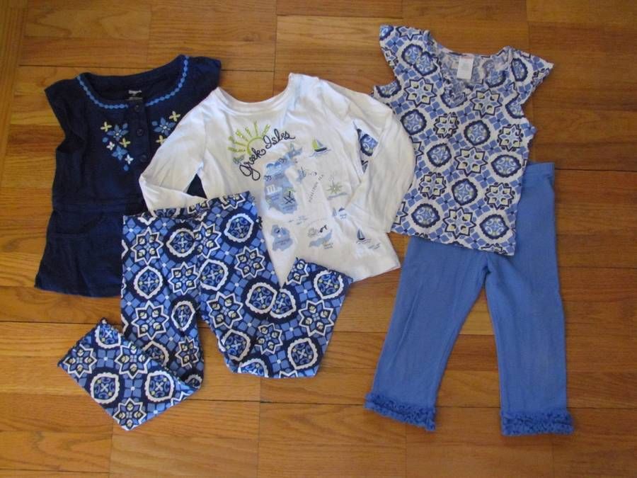 Gymboree 4T Greek Isle Style Spring Summer Shirts Pants Set Outfit Lot
