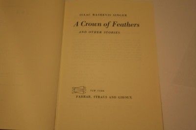 Crown of Feathers by Isaac Bashevis Singer Jewish