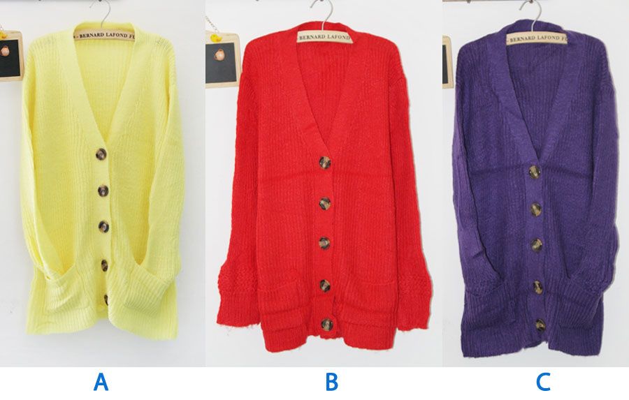  Sleeve Knitted Cardigan Loose Sweater Outerwear Blouse Tops Ivo
