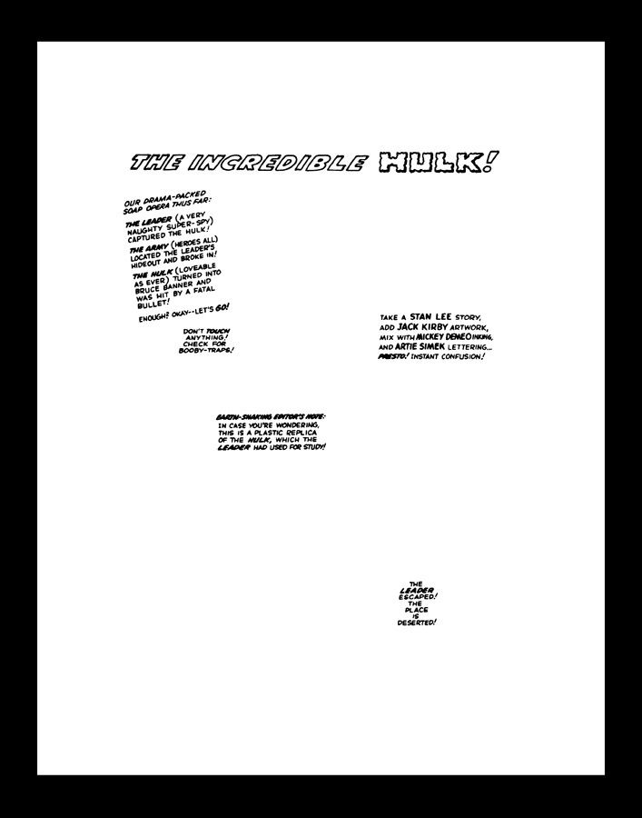 Jack Kirby Tales to Astonish 70 RARE Production Art PG 1