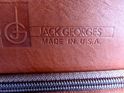 Jack Georges Briefcase Brown Turn Lock Full Grain Leather Laptop Bag