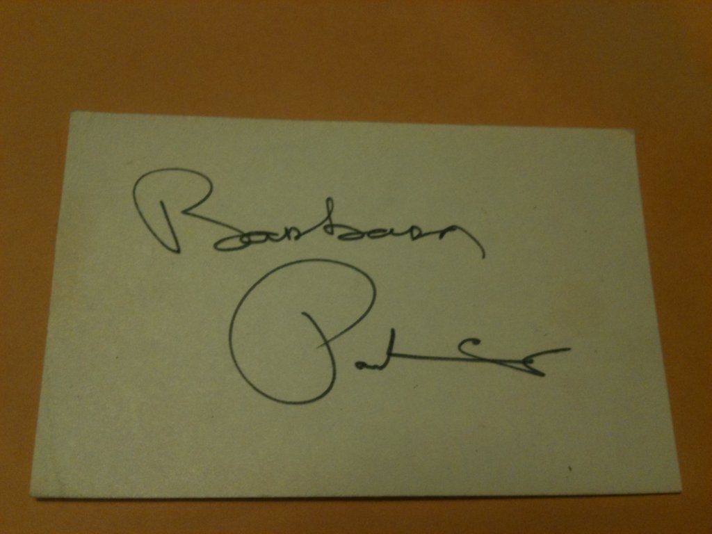 Barbara Parkins actress Signed cut Autograph. Original autograph on a