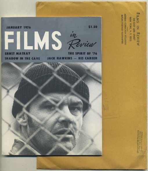   in Review Jan 1976 with Original Mailer JACK NICHOLSON Jack Hawkins