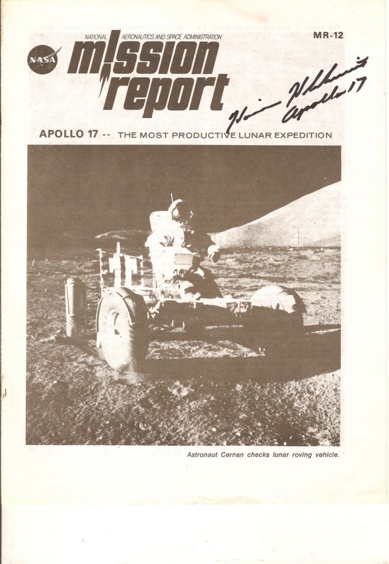 Harrison Schmitt Signed Mission Report Apollo 17