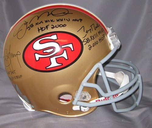 Montana Rice Young Signed 49ers Proline Helmet