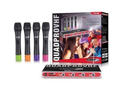 JAMMIN PRO ****QUAD***PRO***VHF**** WIRELESS MICROPHONE SYSTEM KARAOKE