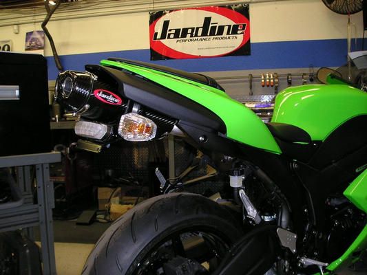 Jardine RT1 Carbon Fiber Dual Outlet Slip on Exhaust ZX 6R incl FNDR