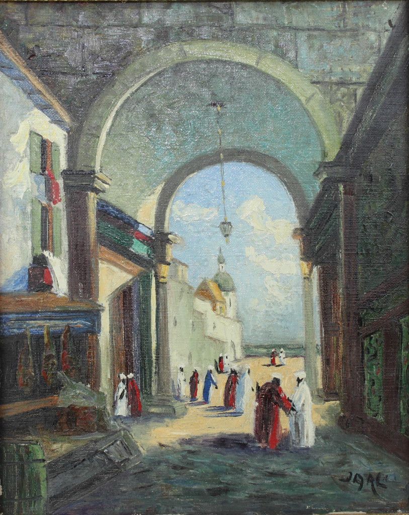 Arabic Islamic Ottoman Painting Denmark Sign Jarl Axel Oriental on