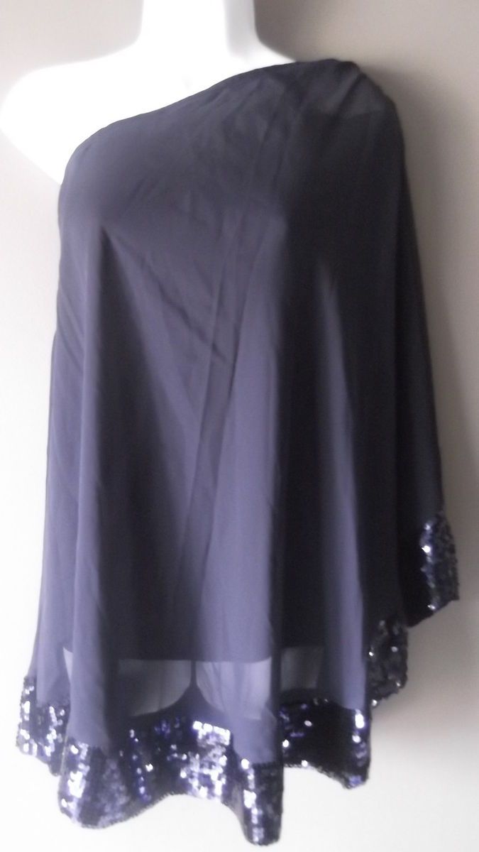 JB by Julie Brown Navy Evan One Shoulder Dress Cocktail Dress Size L