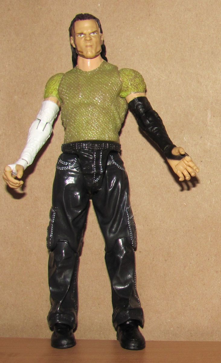Jeff Hardy Jakks WWE R3 Tech Figure WWF Wrestling Lot RARE Green Shirt