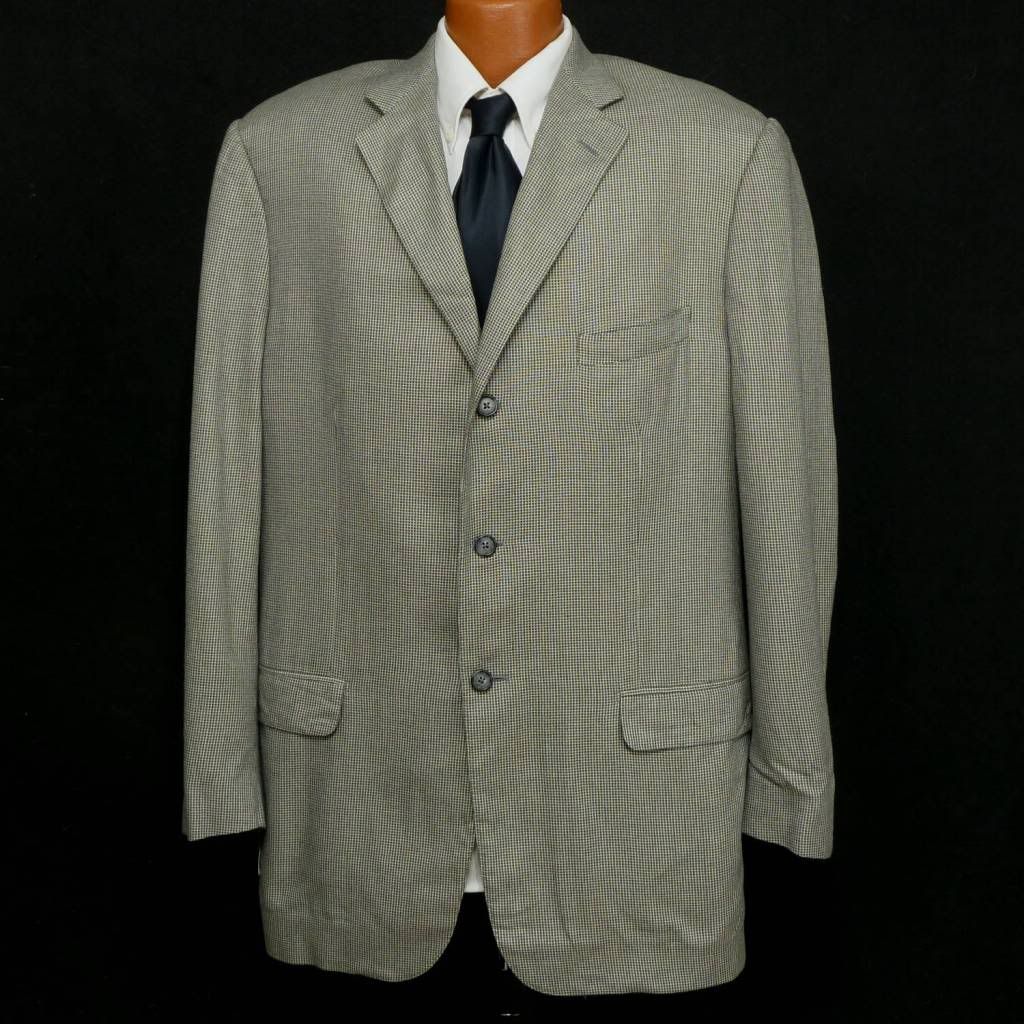 CORNELIANI Saks Fifth Ave Silver Black Check Rayon Sport Coat Jacket