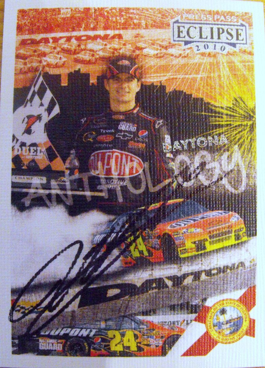 Jeff Gordon Hand Signed 2010 Press Pass Eclipse Daytona Trading Card