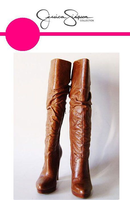 Jessica Simpson Tulip Ladies Dark Tan Knee High Boots Shoes