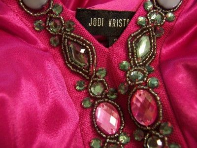 Jodi Kristopher Pink Satin Formal Gown Dress 3 4