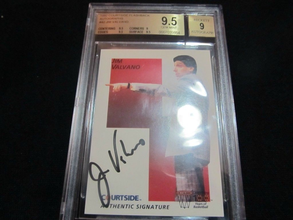  1992 Courtside Authentic Autograph Jim Valvano NCSU Graded 9 5 by BGS