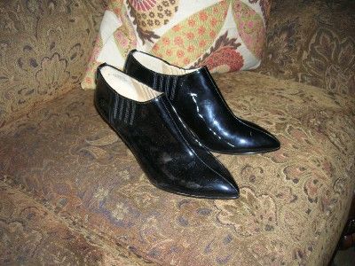 Circa Joan Davis Black Patent Leather Ankle Boots Size 7 5 New