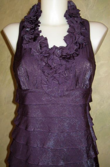 London Times Poodle V Neck Ruffle Dress Sz 6P $109