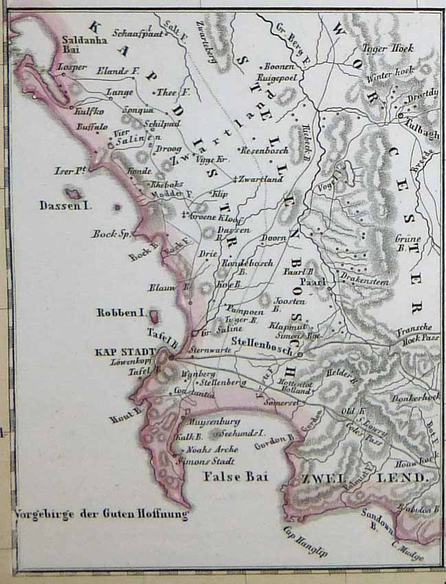 1848 Stülpnagel Map South Africa Compiled from 7 Prominent Explorers