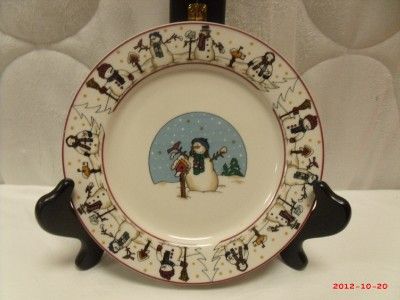 Set of 2 Snowman Serenade 7 3 4 Plates Cambridge Pottery