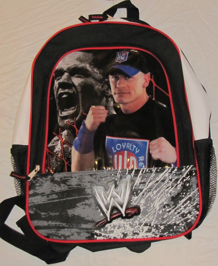 Brand New John Cena WWE Backpack Black Red and White