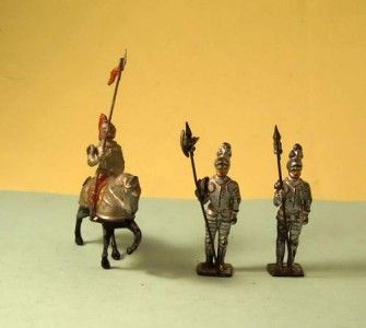 Vintage Lead 3 Knights VGC 1950s by Johillco Britains Era  