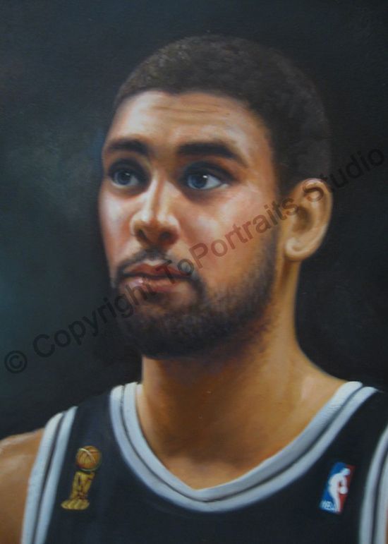 Tim Duncan San Antonio Spurs Poster Canvas Oil Painting  