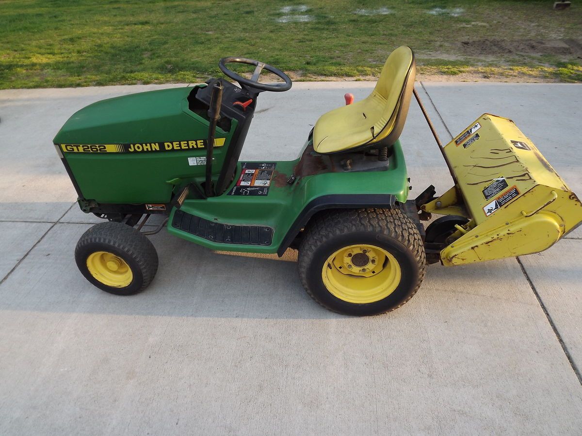 John Deere GT262 Tractor with Rototiller Tiller   