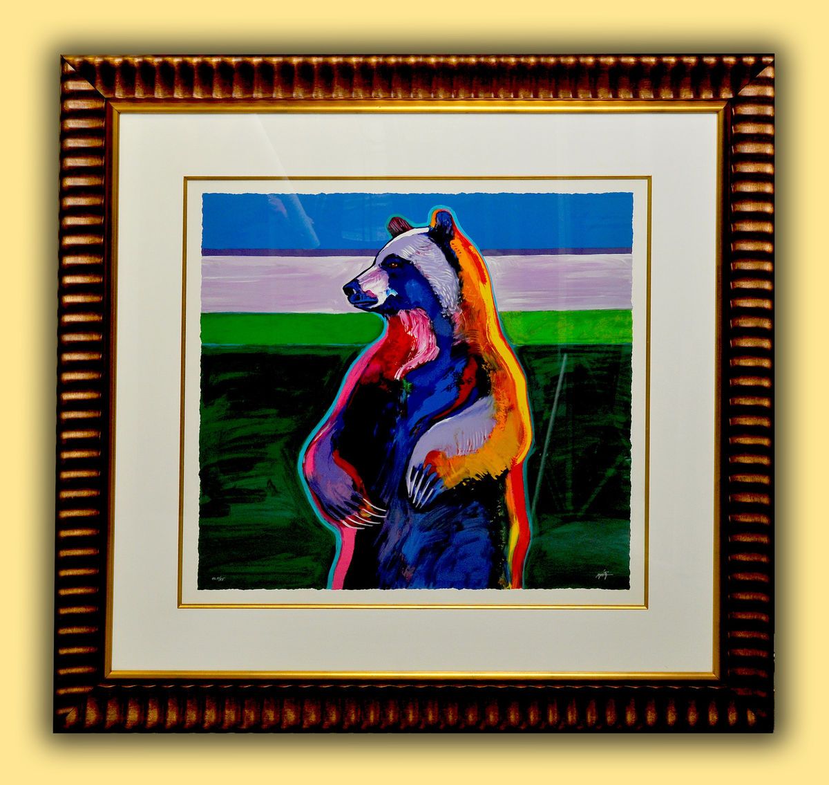 John Nieto Standing Bear HC 21 55 Size 500X473 Framed wood glass  