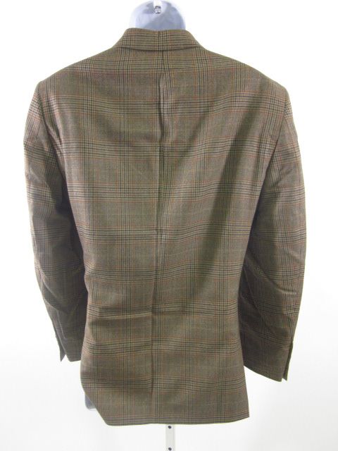 John w  Men's Brown Plaid Wool Blazer Sz 38C  