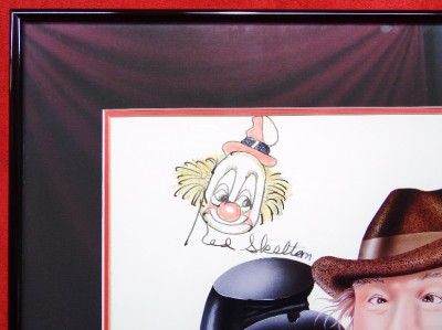 RED SKELTON Original Hand Painted Clown Artwork Sketch Show Poster SIGNED OOAK  