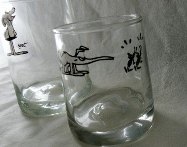 2 Vintage Johnny Hart Comics Tumbler Glasses  