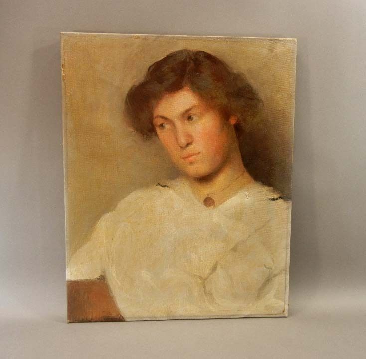 Unsigned Oil Painting Portrait Young Bostonian Woman Girl John Singer Sargent  