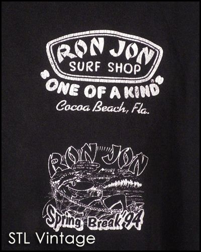 vtg 90s retro RON JON SURF SHOP 1 2 T SHIRT cropped LOUD GRAPHICS indie SZ L XL  
