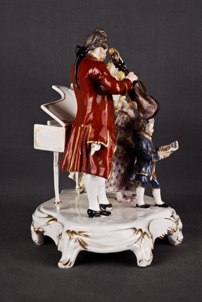 Antique 1850 Big Meissen Music Playing Group Figurine  