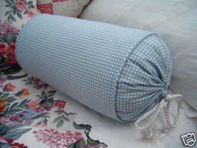 New Cust Ralph Lauren Blue Gingham Neck Pillow Allison  