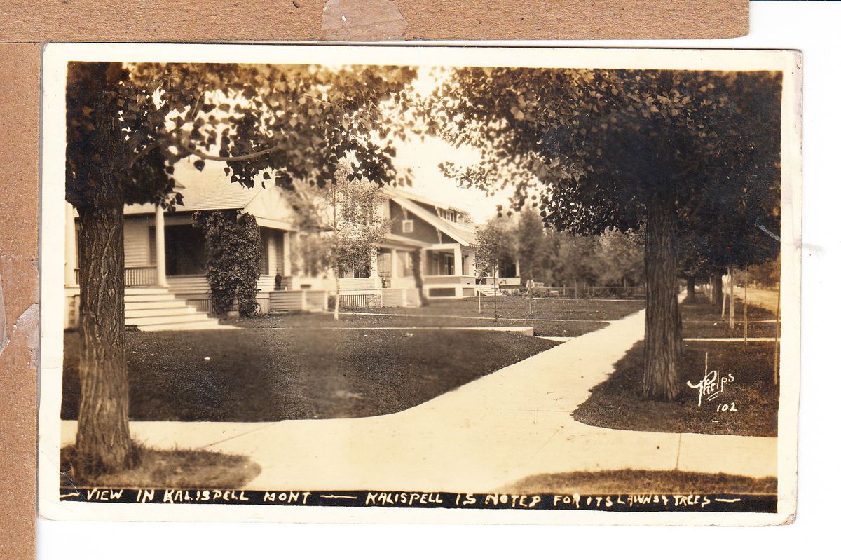 Real Photo Postcard Residential View in Kalispell Mont MT