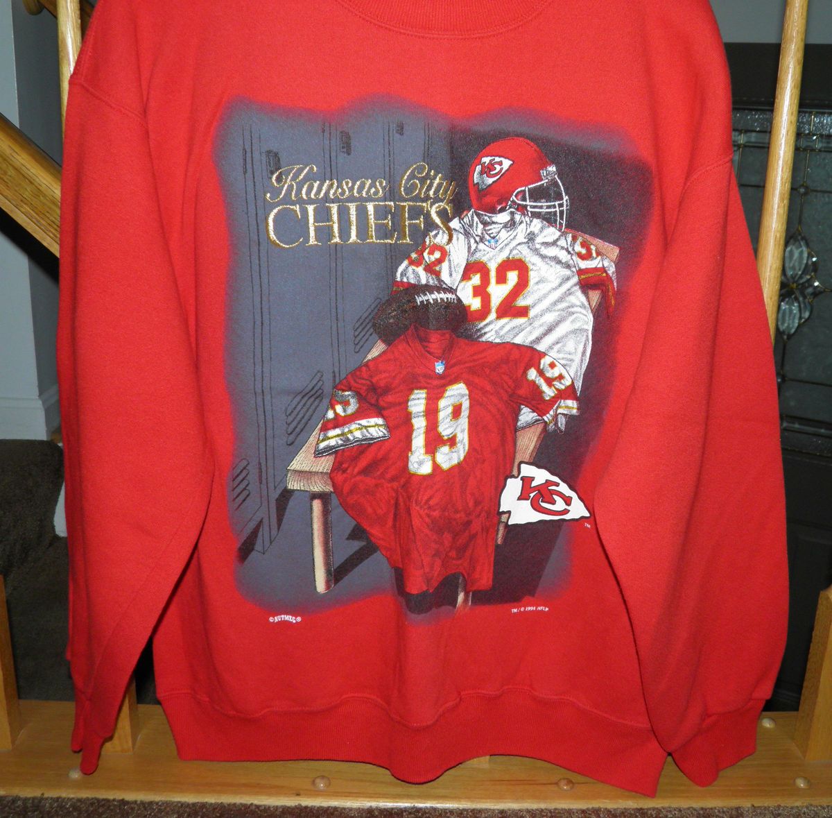 NFL KANSAS CITY CHIEFS FOOTBALL SWEATSHIRT RED SZ XL EMBROIDERED