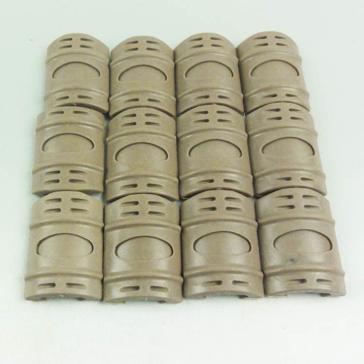 New 12 Pcs Tan Rubber Covers for Weaver Picatinny Rail Rifle Gun